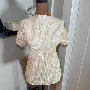 Zara Elegant Cream Textured Women's Top